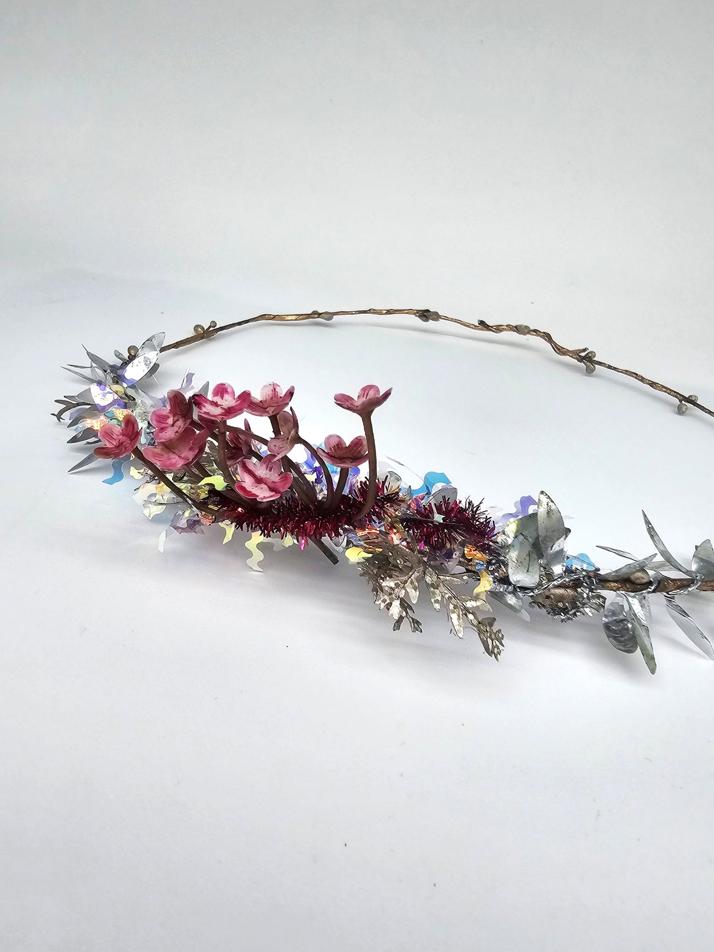 Silver Pink Crystal Hair-Lifting Headband