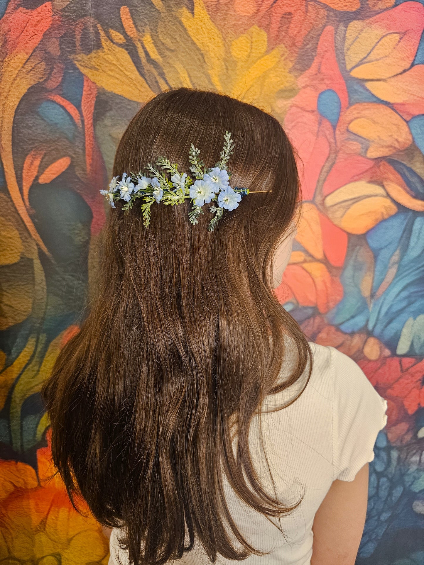 Floral Blue Headpiece