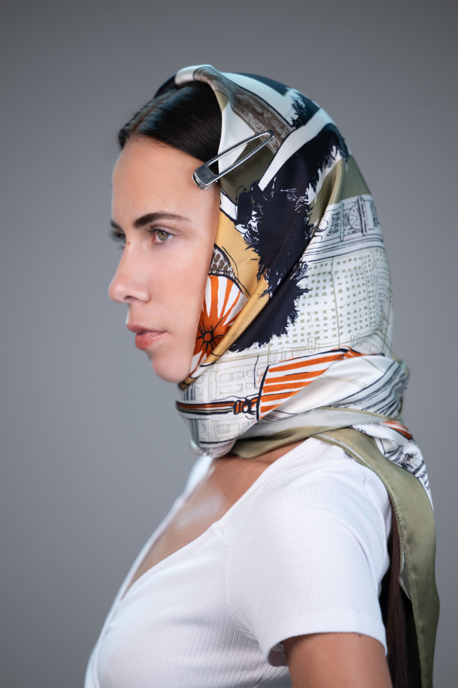 mulberry silk scarf, silk headscarf, silk square scarf, silk hair scarf, women’s neck scarf, floral silk scarf, olive black marigold scarf