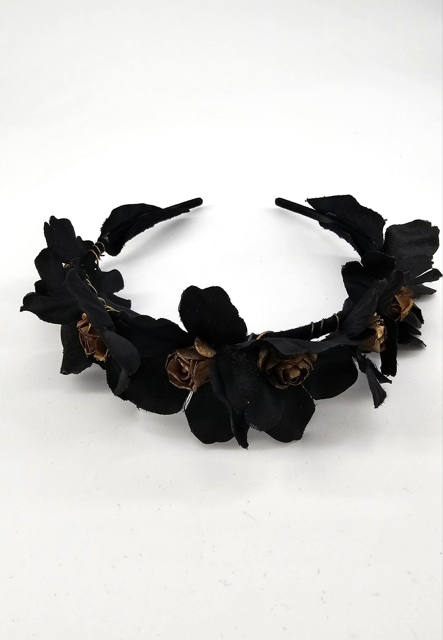 Black and Gold Floral Headpiece