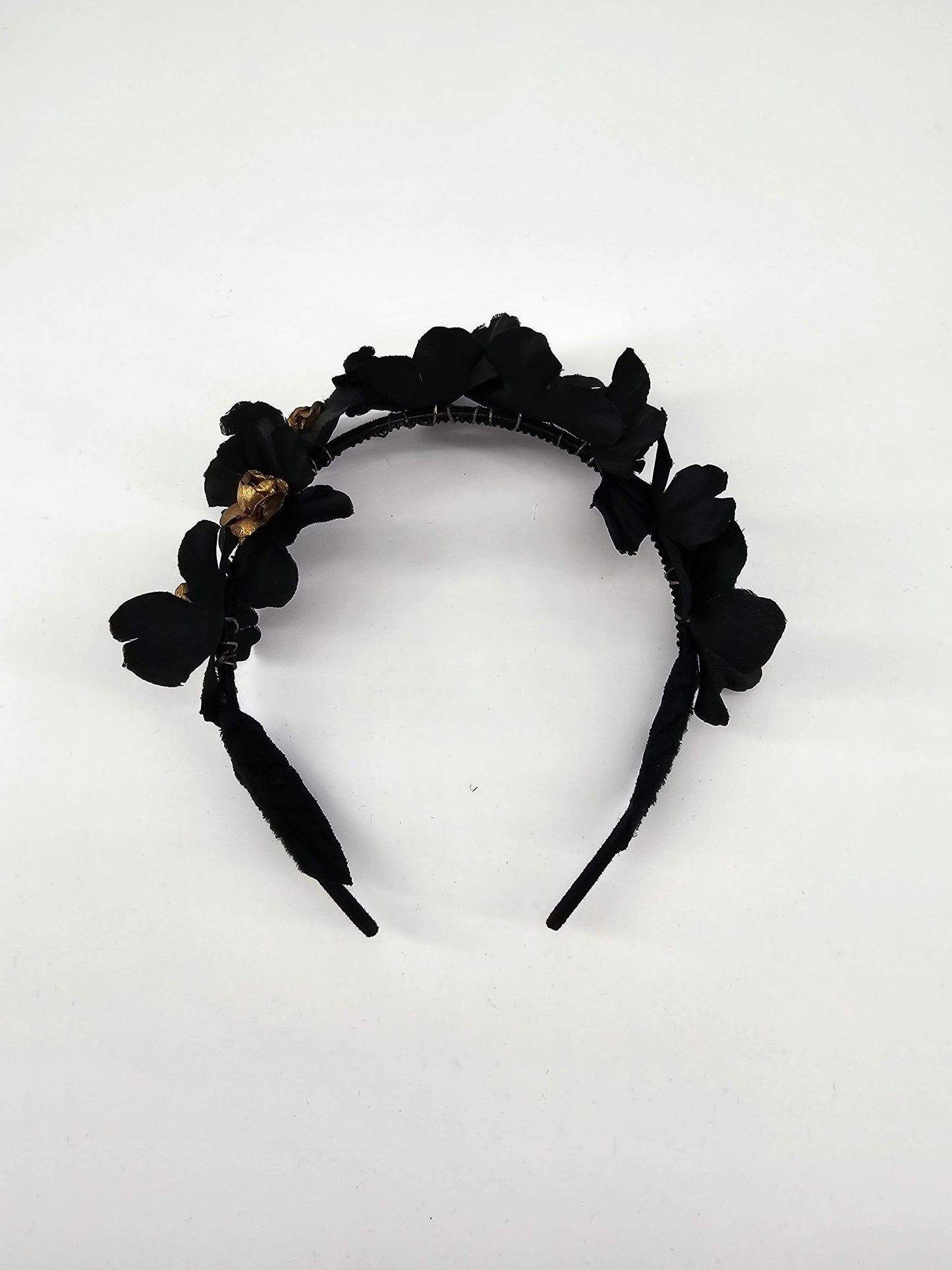 Black and Gold Floral Headpiece