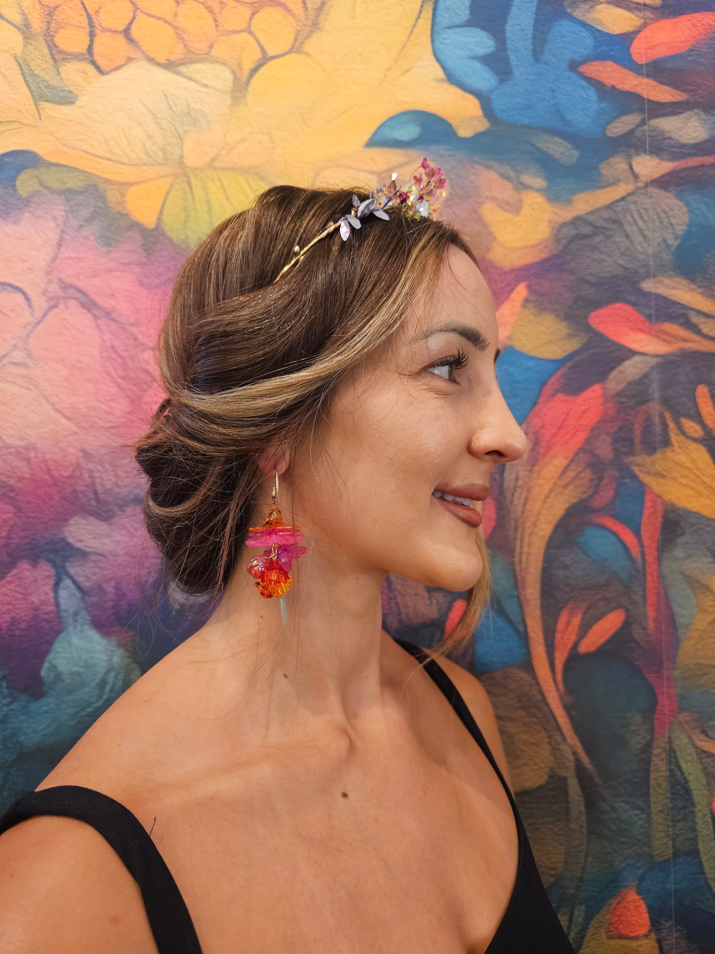 Silver Pink Crystal Hair-Lifting Headband halo