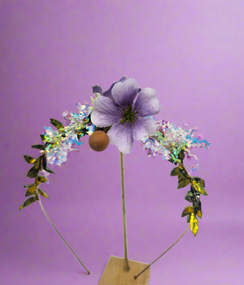 Sparkly Headband with purple flower