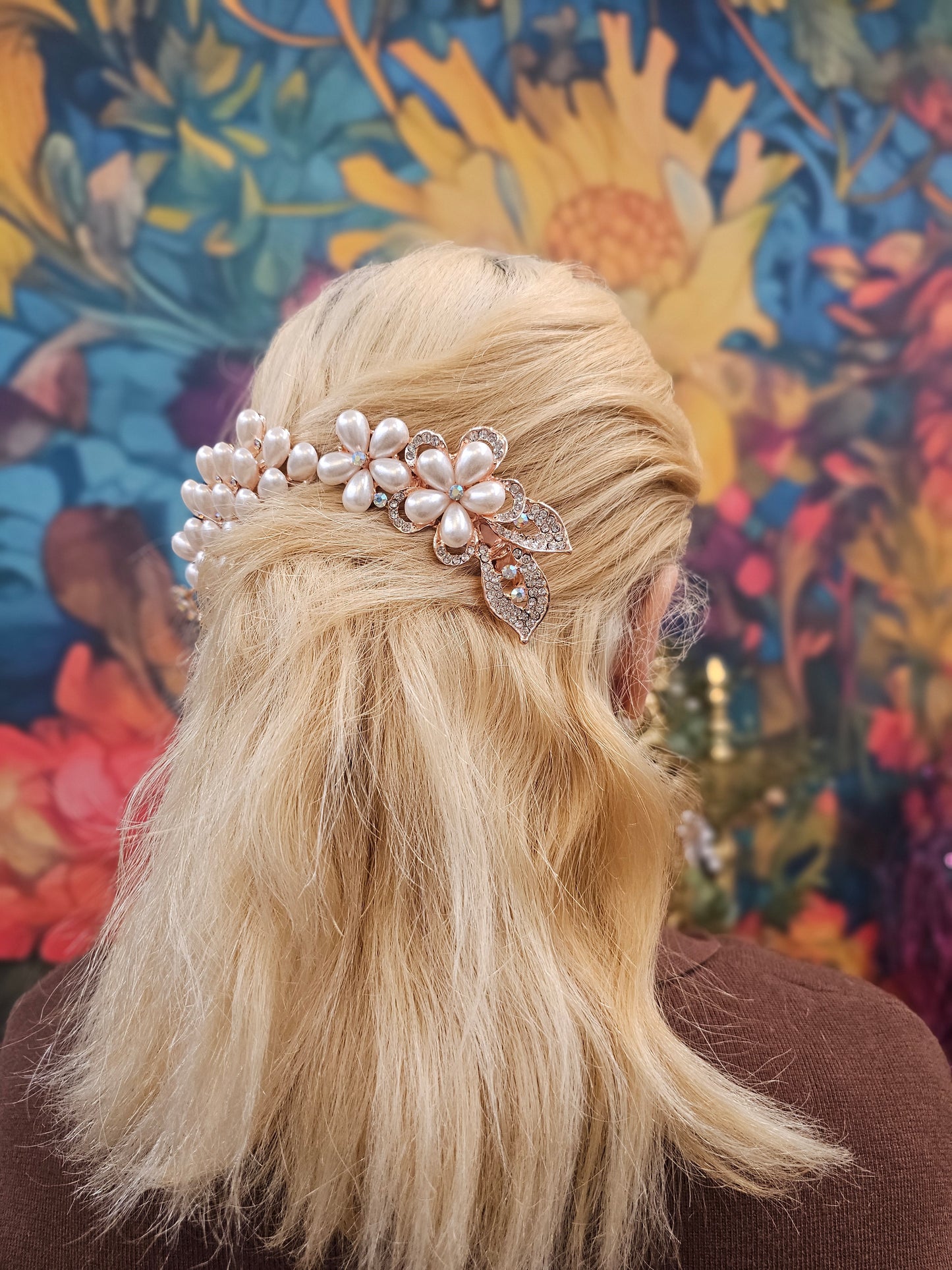 Pearl Hair Pin & Metal Hair Comb