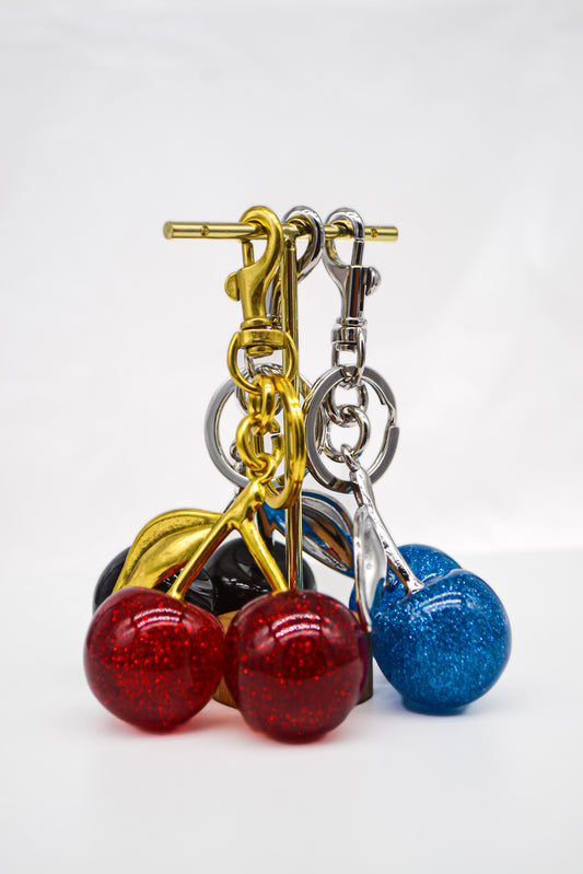 Red Cherry Keychain – Gold Plated Bag Charm
