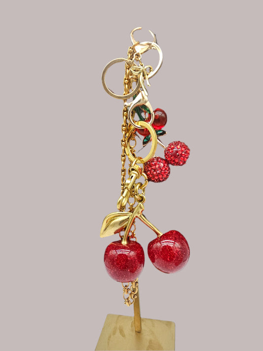 Cherry Keychain, charm bag