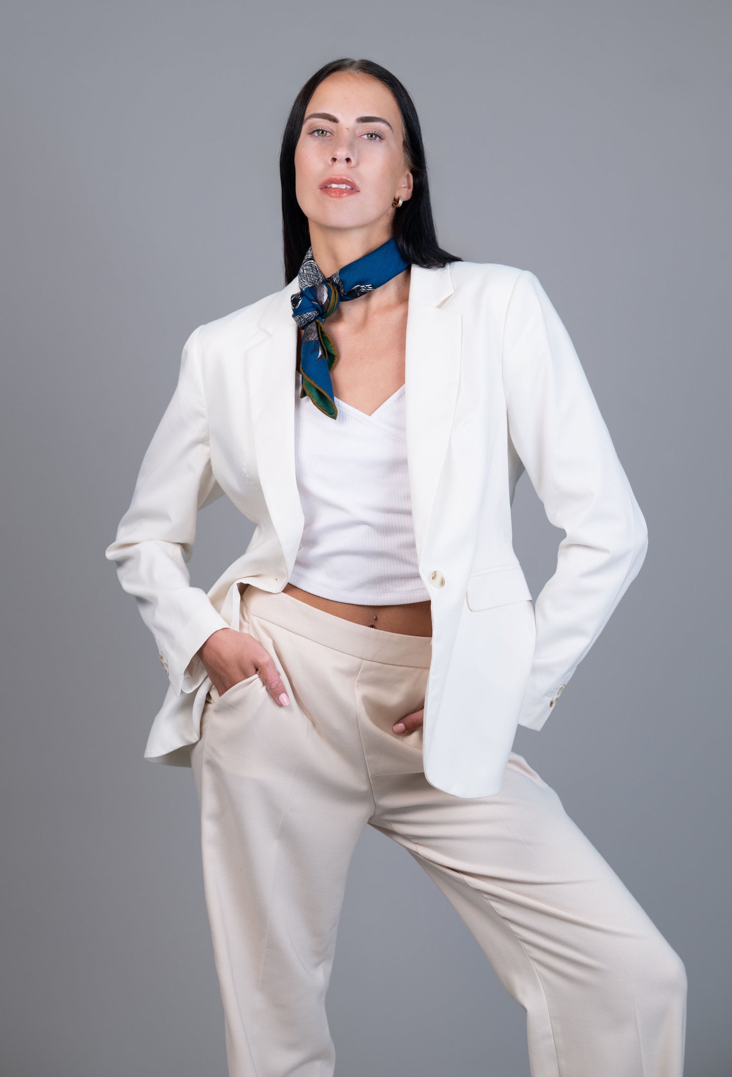 Reversible Cashmere–Silk Horse Print Scarf