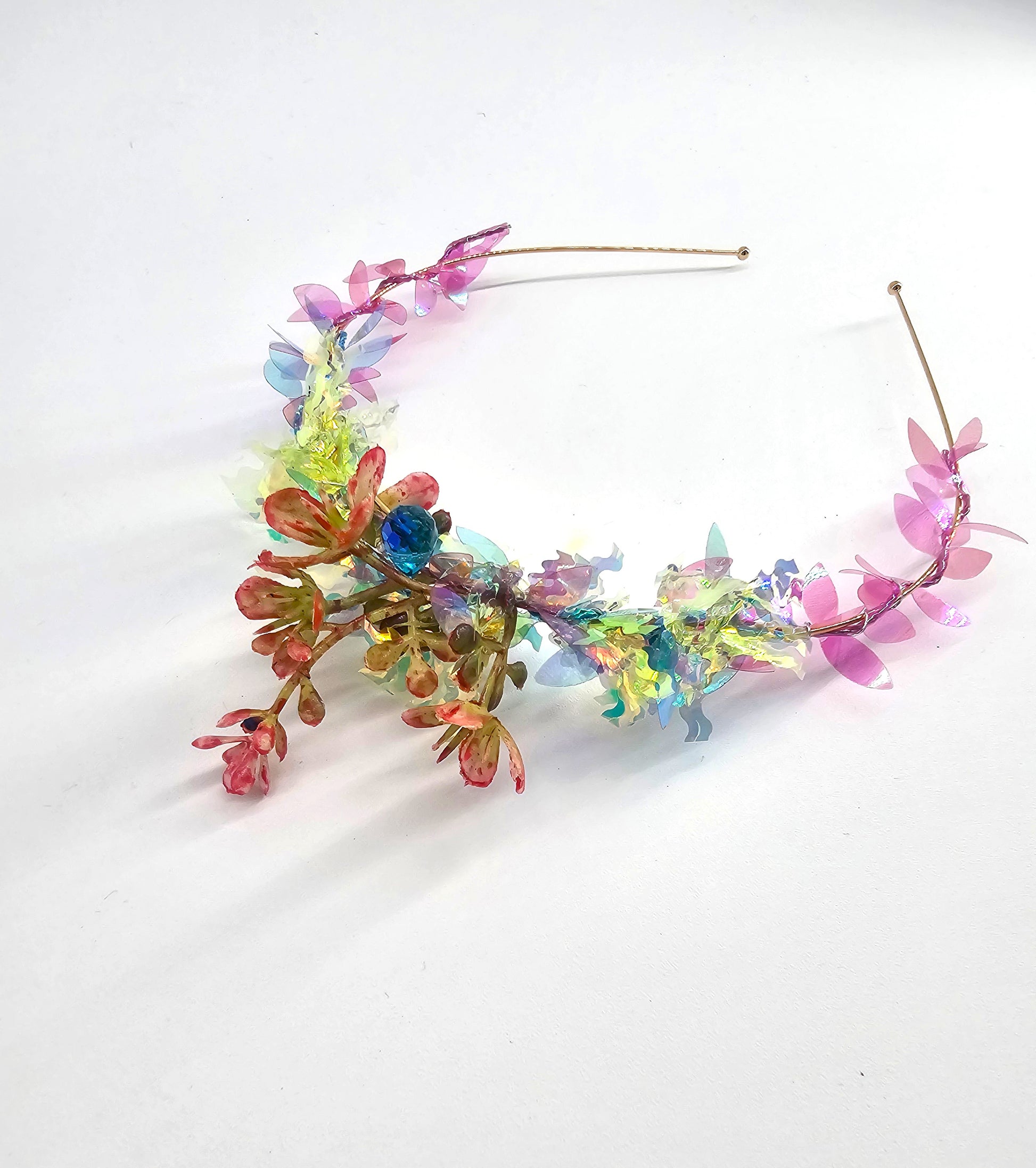 Blush Tiara Headband, Pink crystal Headpiece 