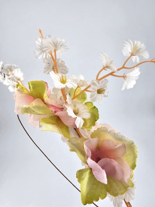 Crown Ivy Flower Blossom Headband with wire, floral headpiece 