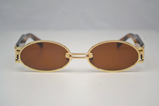 Metallic Sunglasses with UV Protection - Brown