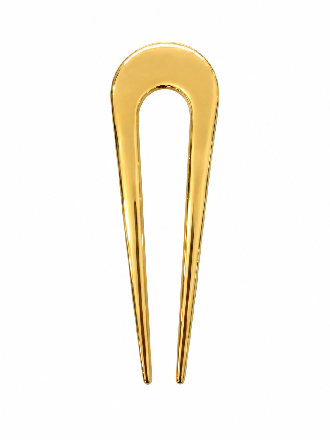 Elegant U-shaped alloy metal hair pin for women securing a bun hairstyle