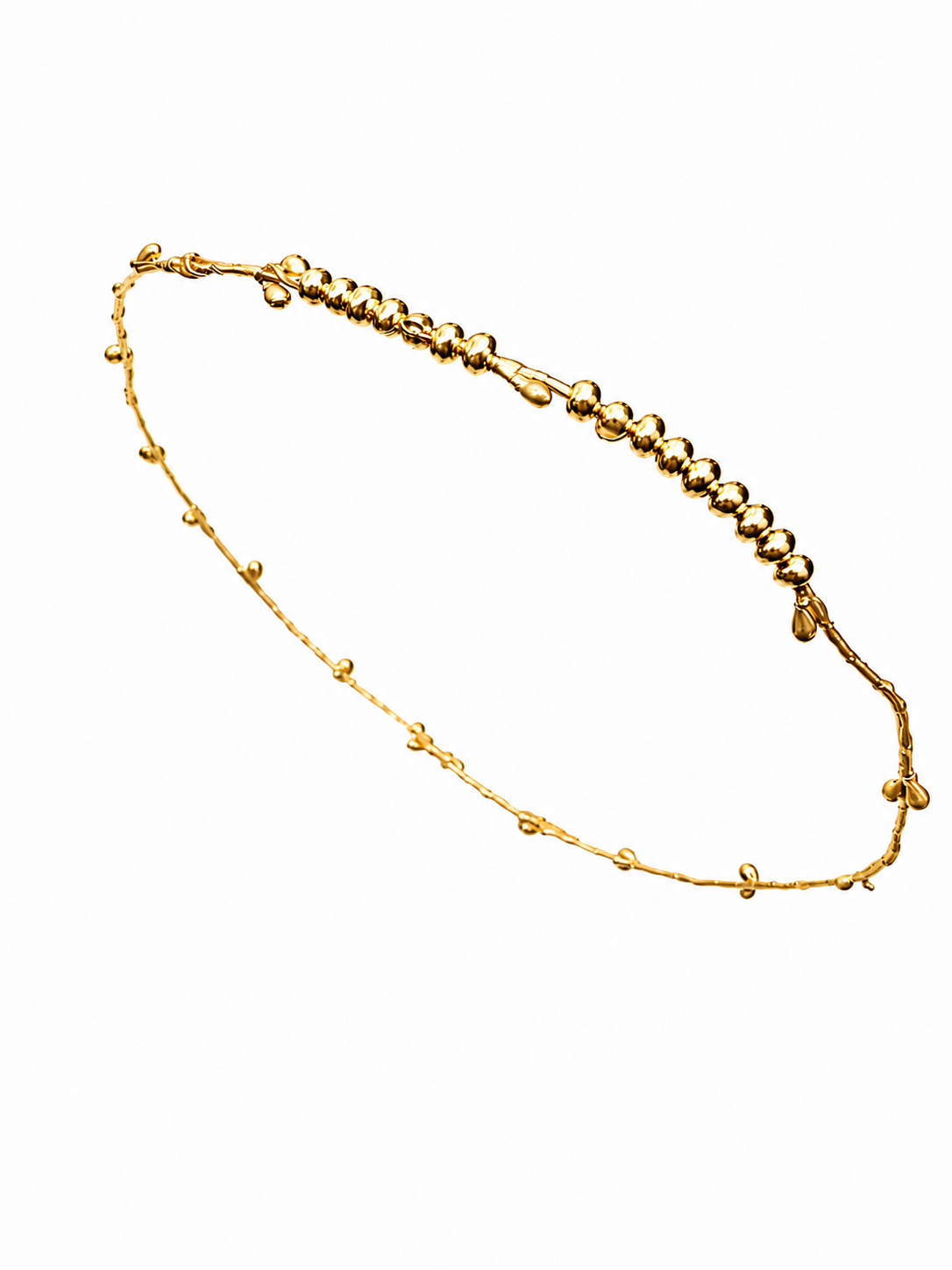 Handmade gold halo headpiece with gold-plated stainless steel accents