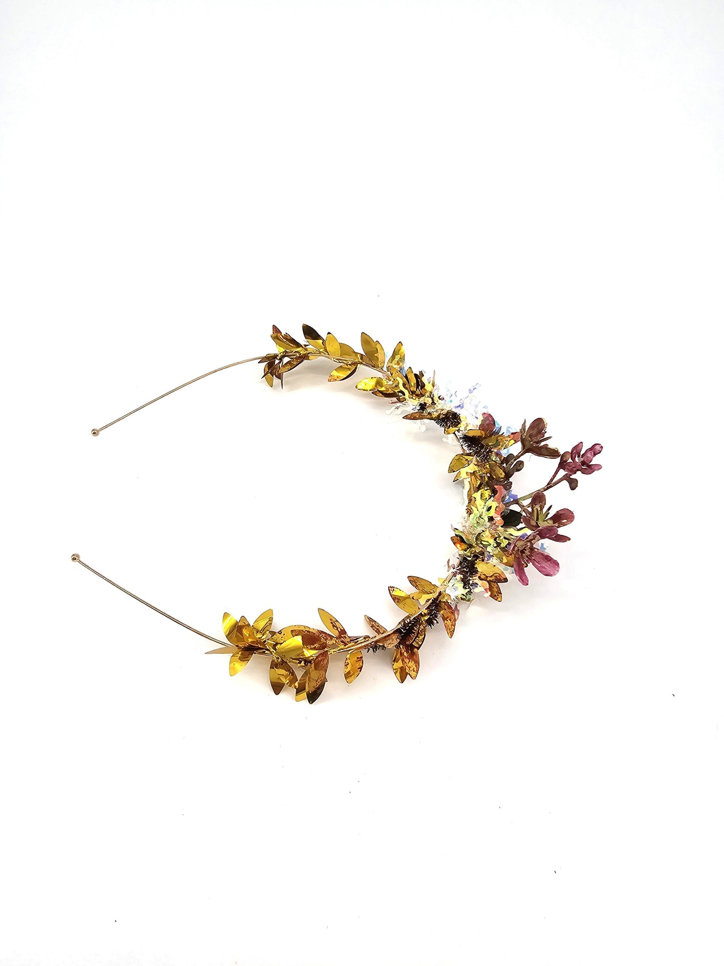 Golden Crystal Tiara Headpiece