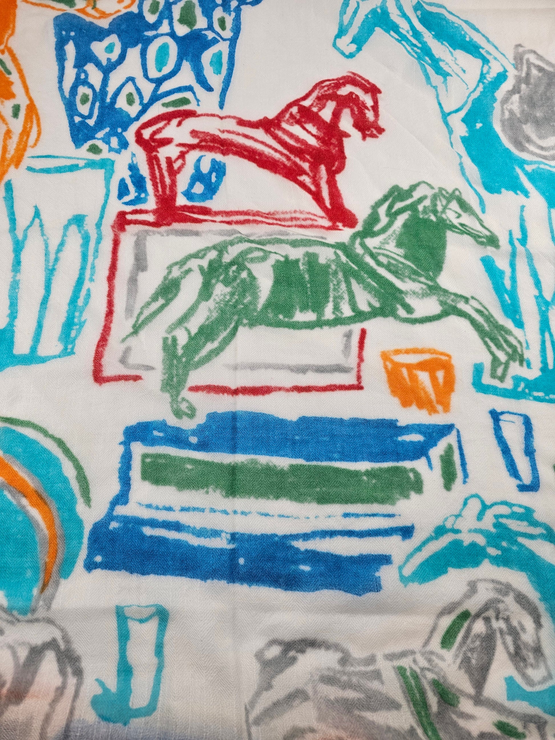 Horse Print Cashmere Scarf, Cashmere Scarf ,cashmere, hand finished,100% pure, unique design, cashmere, decorative fabric ,shawl, pashmina, soft scarves, horse design carve square scarves,