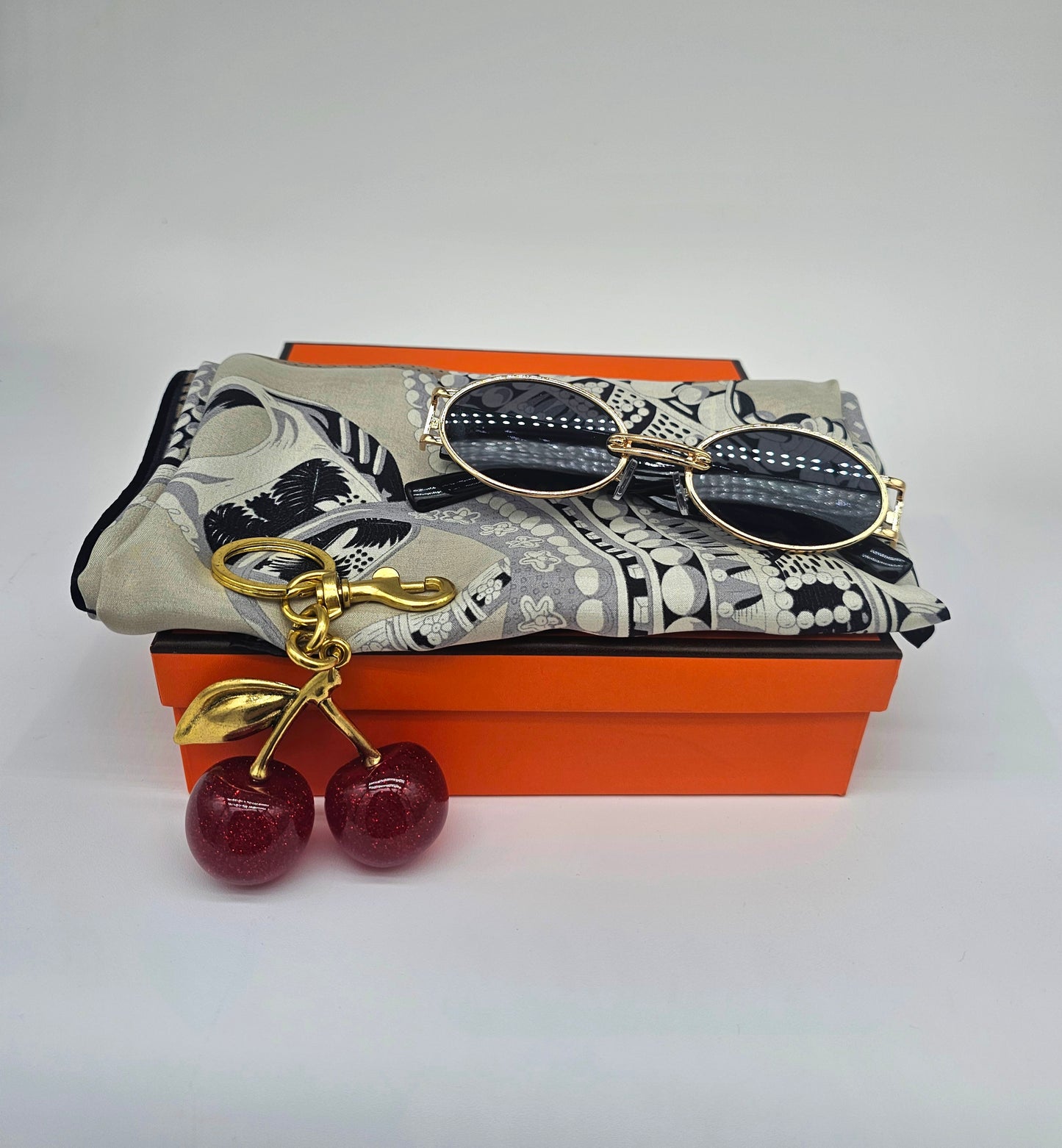 Pattern Silk Scarf mulberry