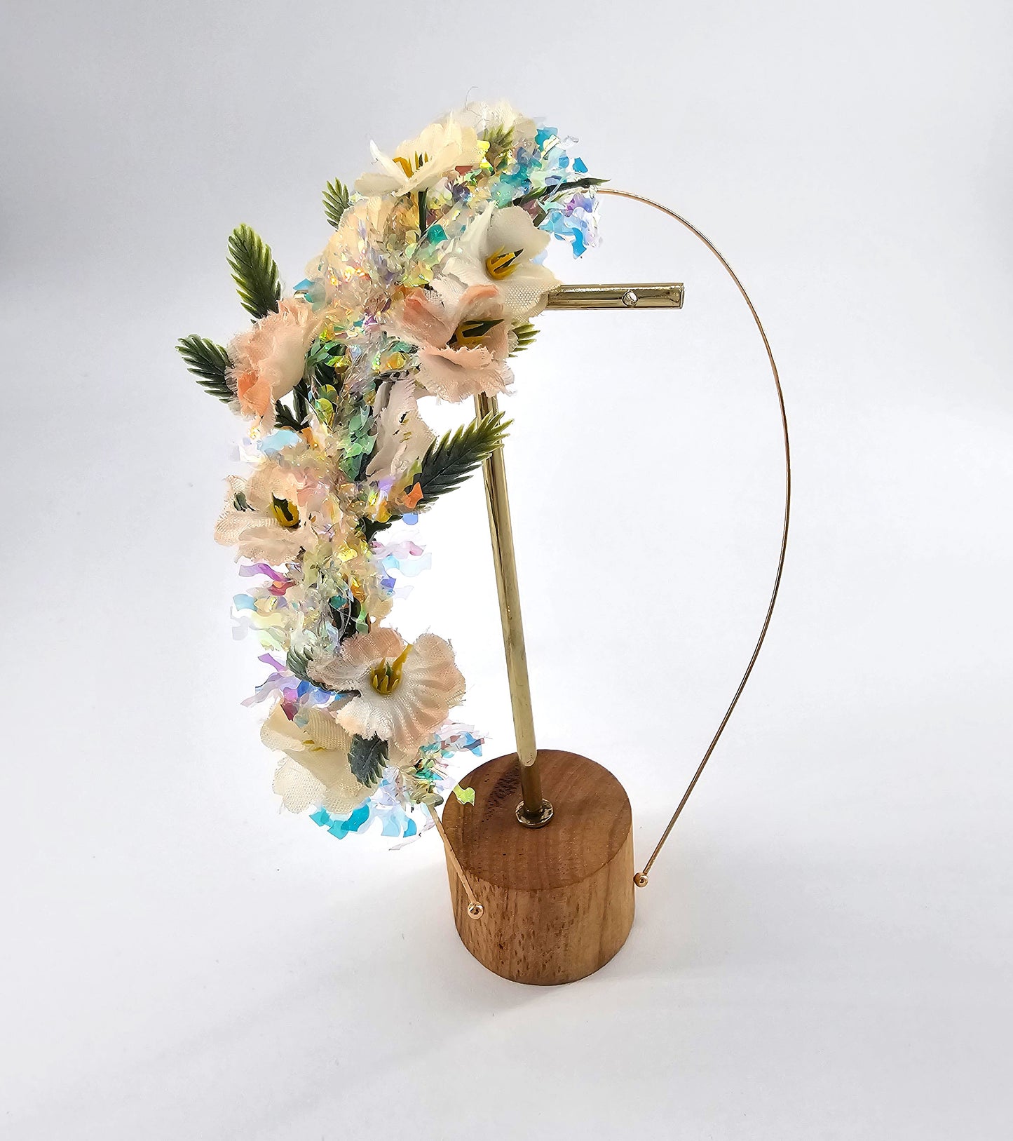 Floral Peach and white Headpiece