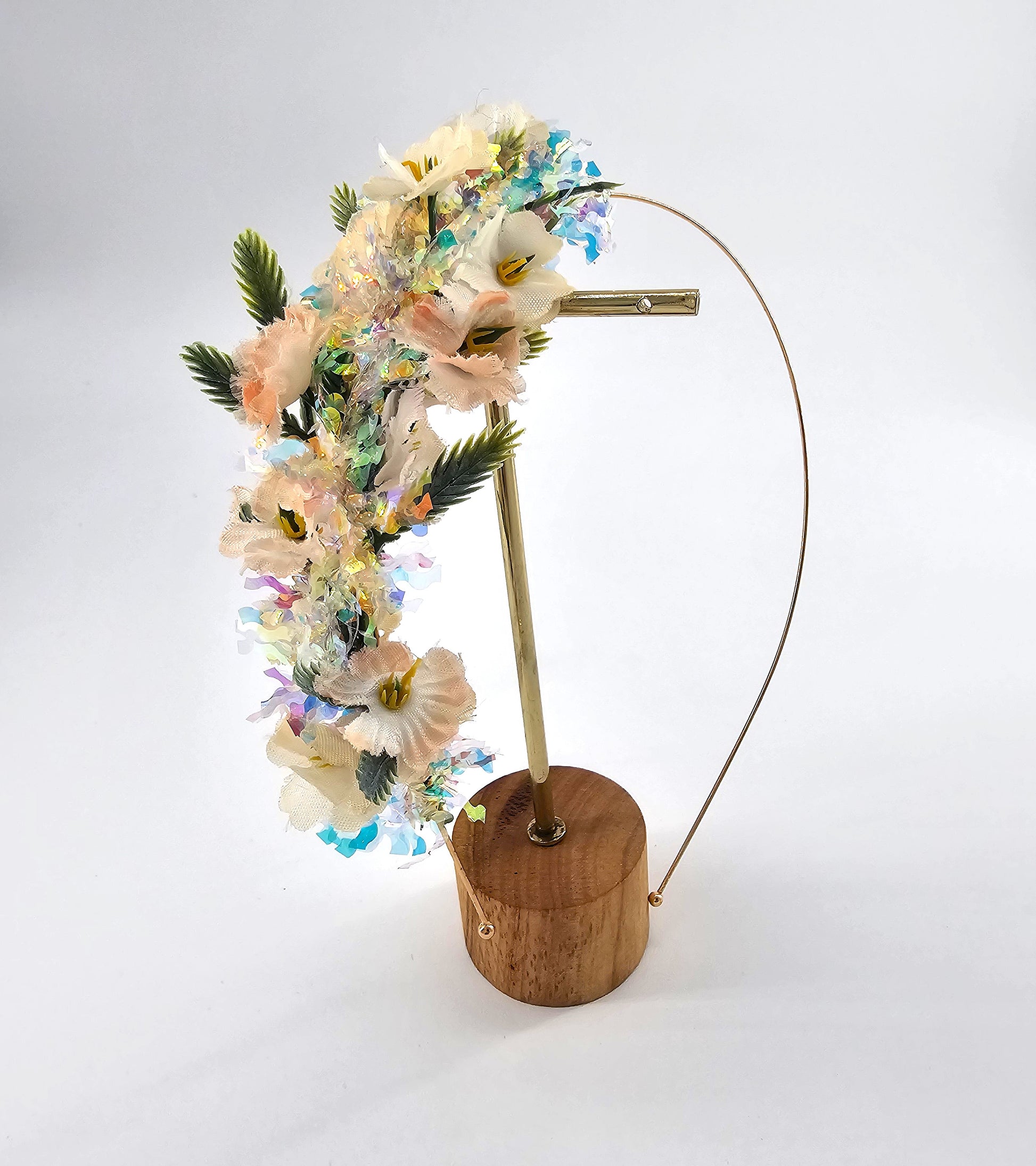 Floral Peach and white Headpiece