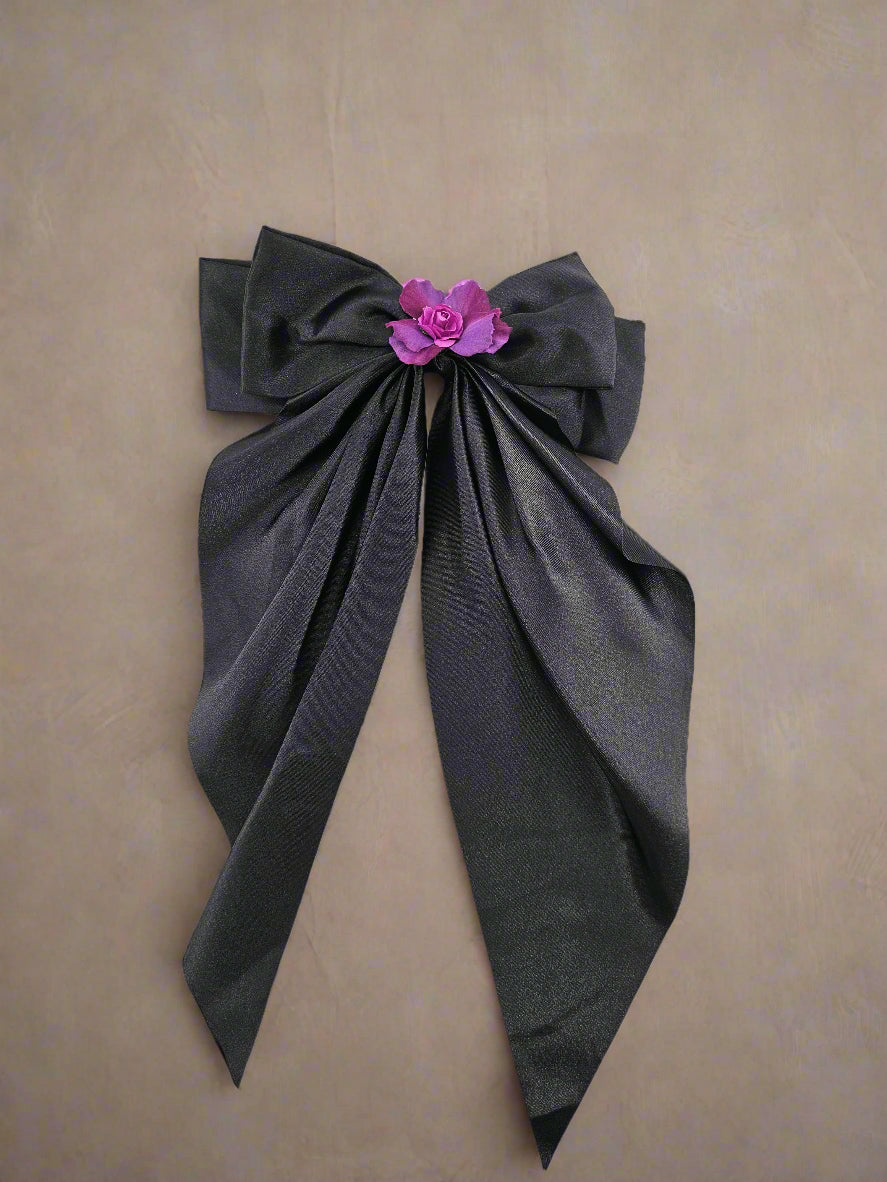 Satin Bow Black