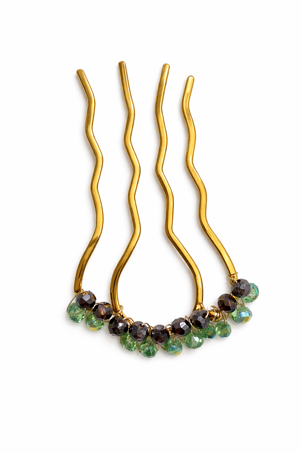 cystal hairpin green gemstone