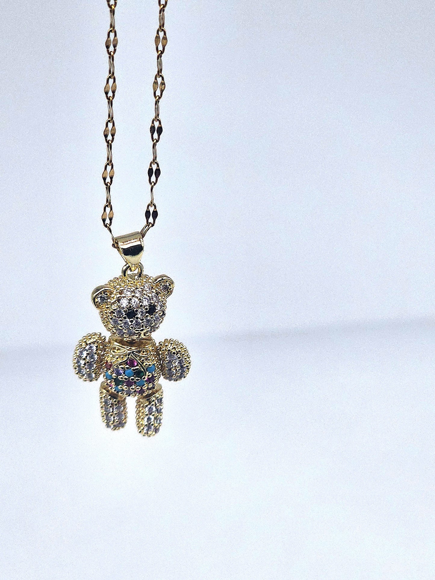 Gold Bear Pendant Necklace