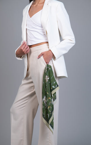 100% silk green